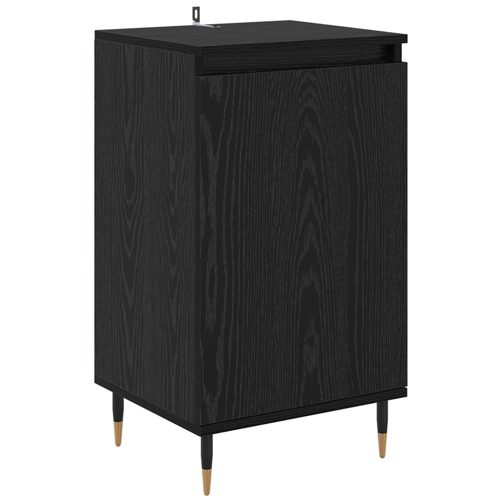 Széf 2 pcs fekete tölgy 40 x 35 x 70 cm műszaki fa és vas