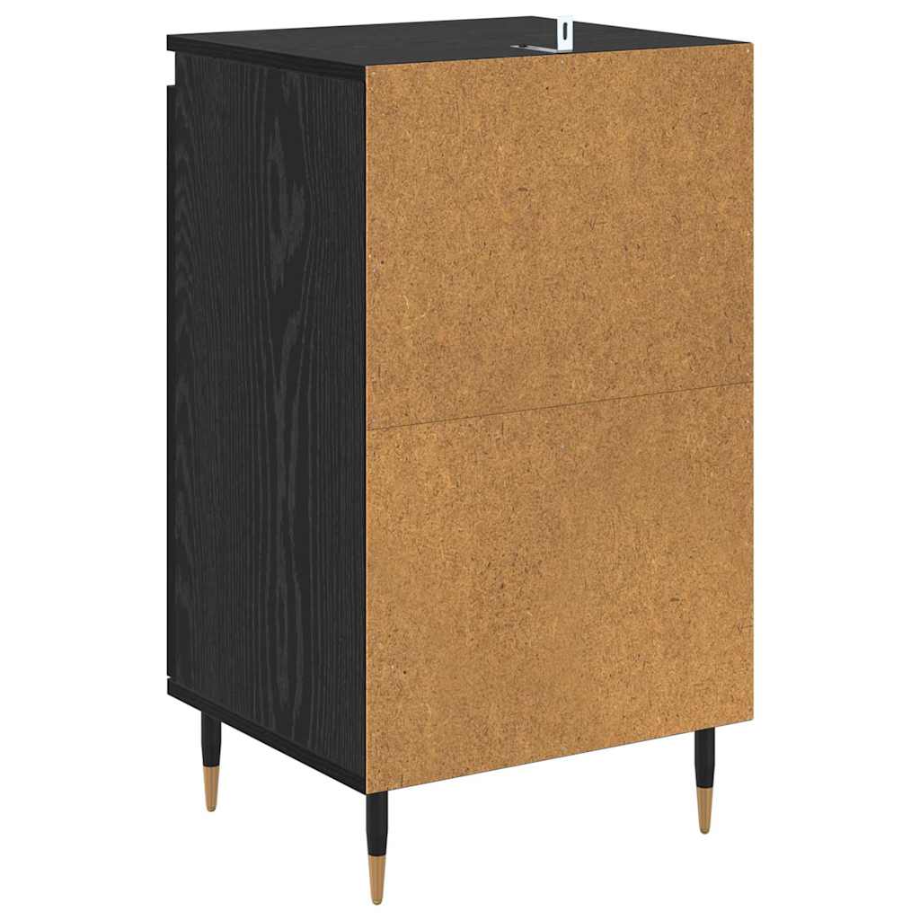 Széf 2 pcs fekete tölgy 40 x 35 x 70 cm műszaki fa és vas