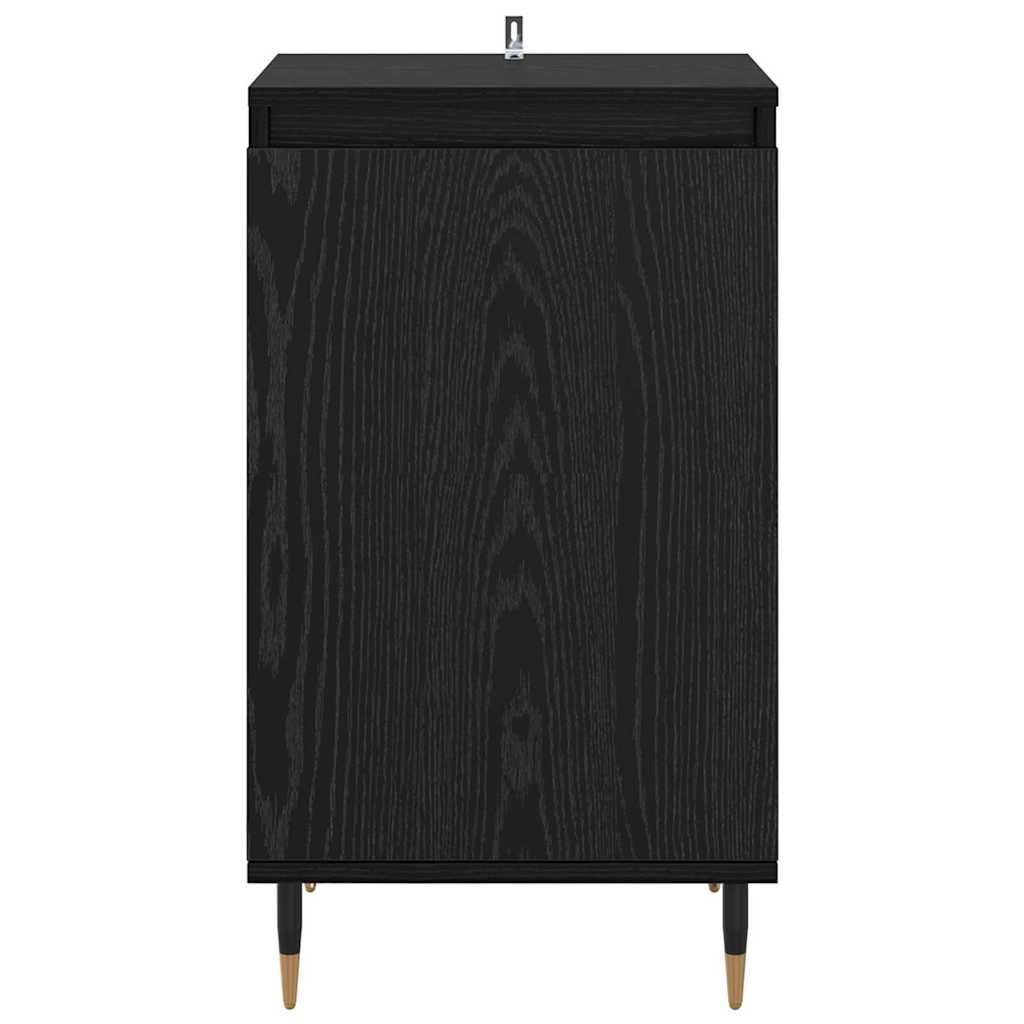 Széf 2 pcs fekete tölgy 40 x 35 x 70 cm műszaki fa és vas