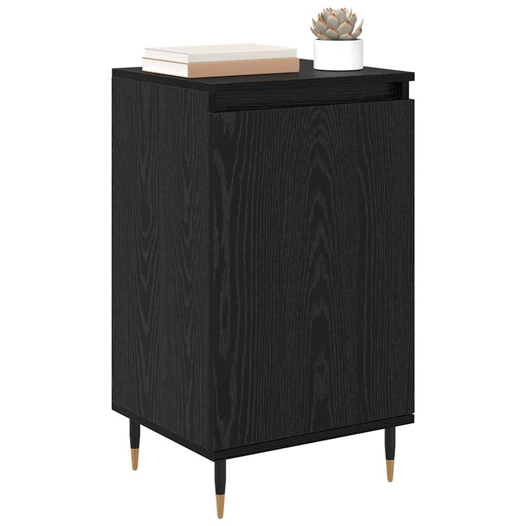 Széf 2 pcs fekete tölgy 40 x 35 x 70 cm műszaki fa és vas