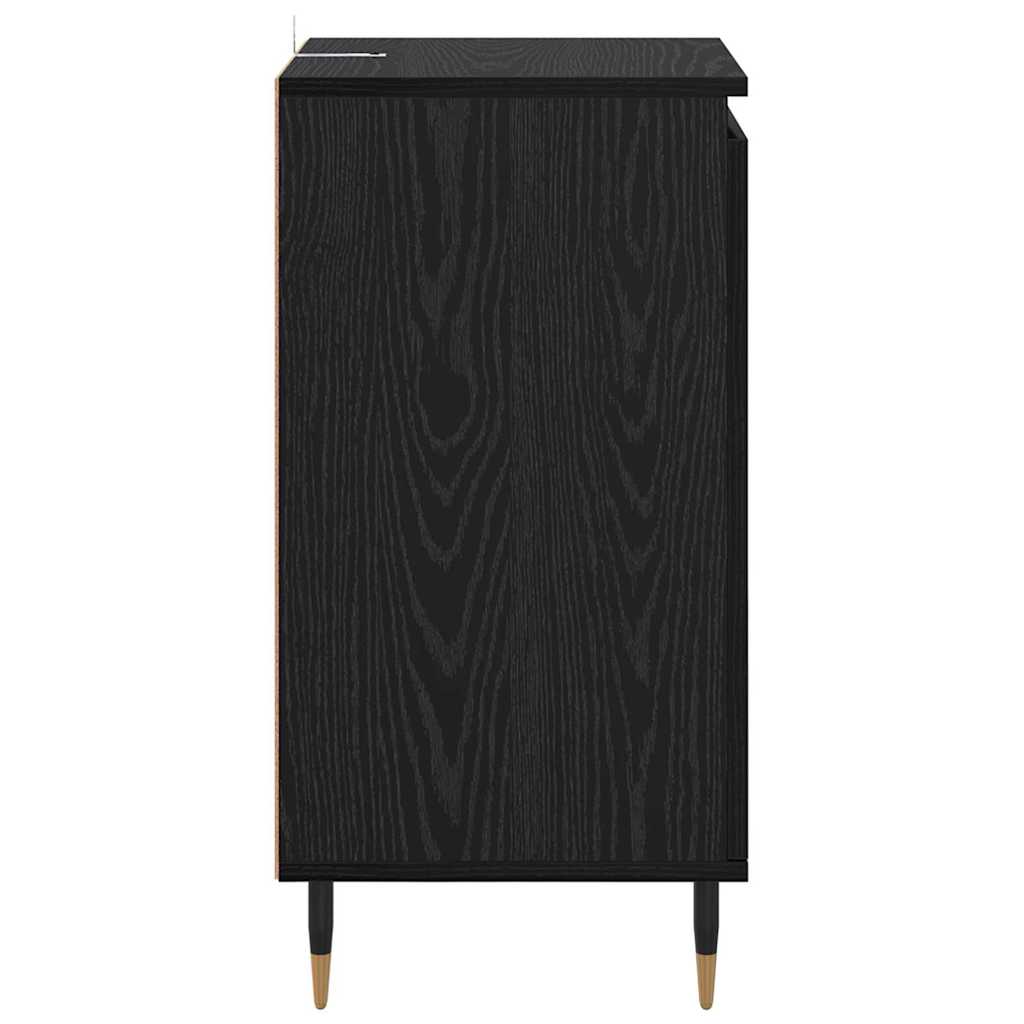 Széf 2 pcs fekete tölgy 40 x 35 x 70 cm műszaki fa és vas