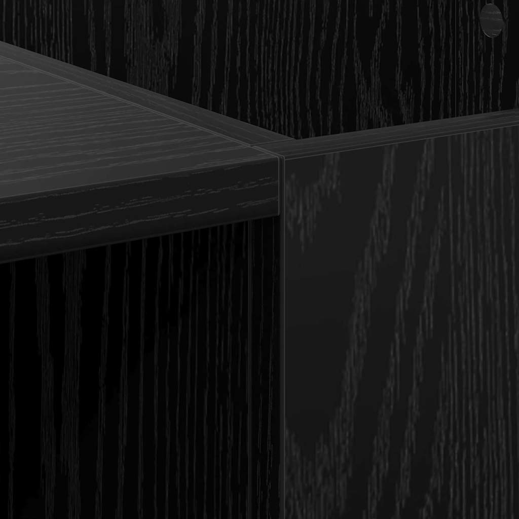 Hanglemez szekrény polcokkal fekete tölgy 121 x 38 x 48 cm