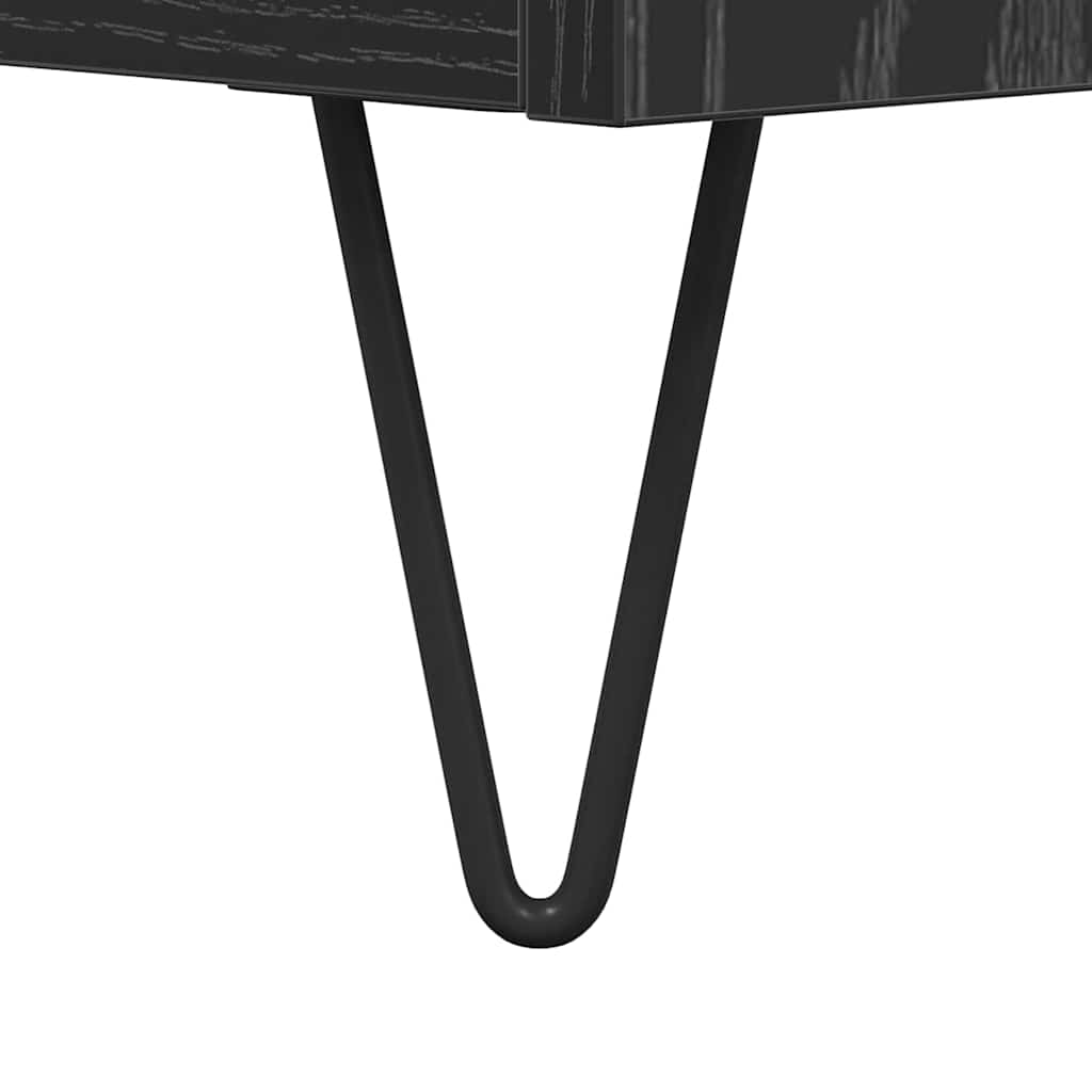 Hanglemez szekrény polcokkal fekete tölgy 121 x 38 x 48 cm