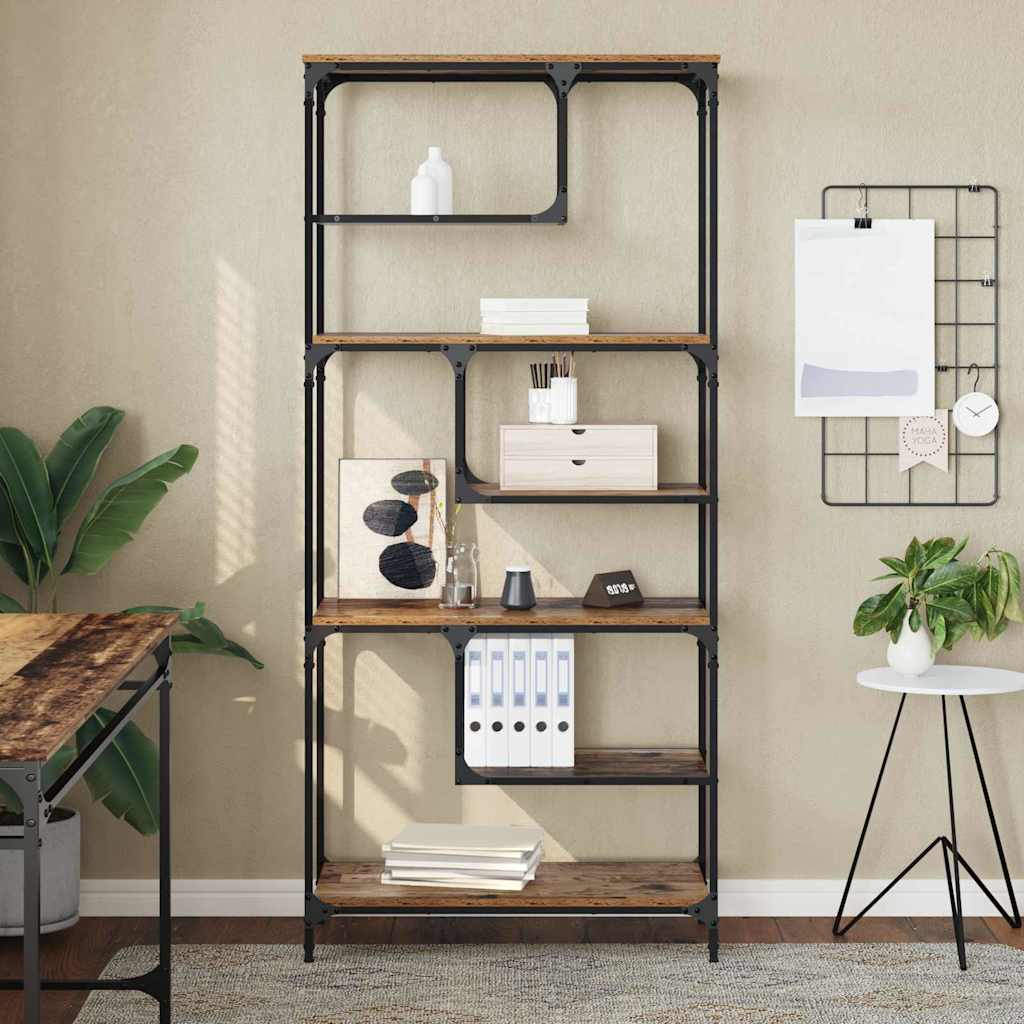 Könyvszekrény régi fa 81 x 36 x 176 cm faanyag