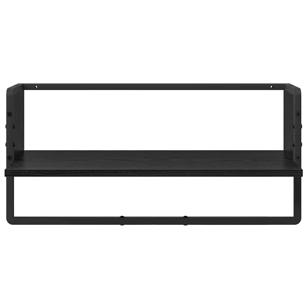 Fali polc készlet 6 pcs fekete tölgy 100 x 25 x 30 cm faanyag