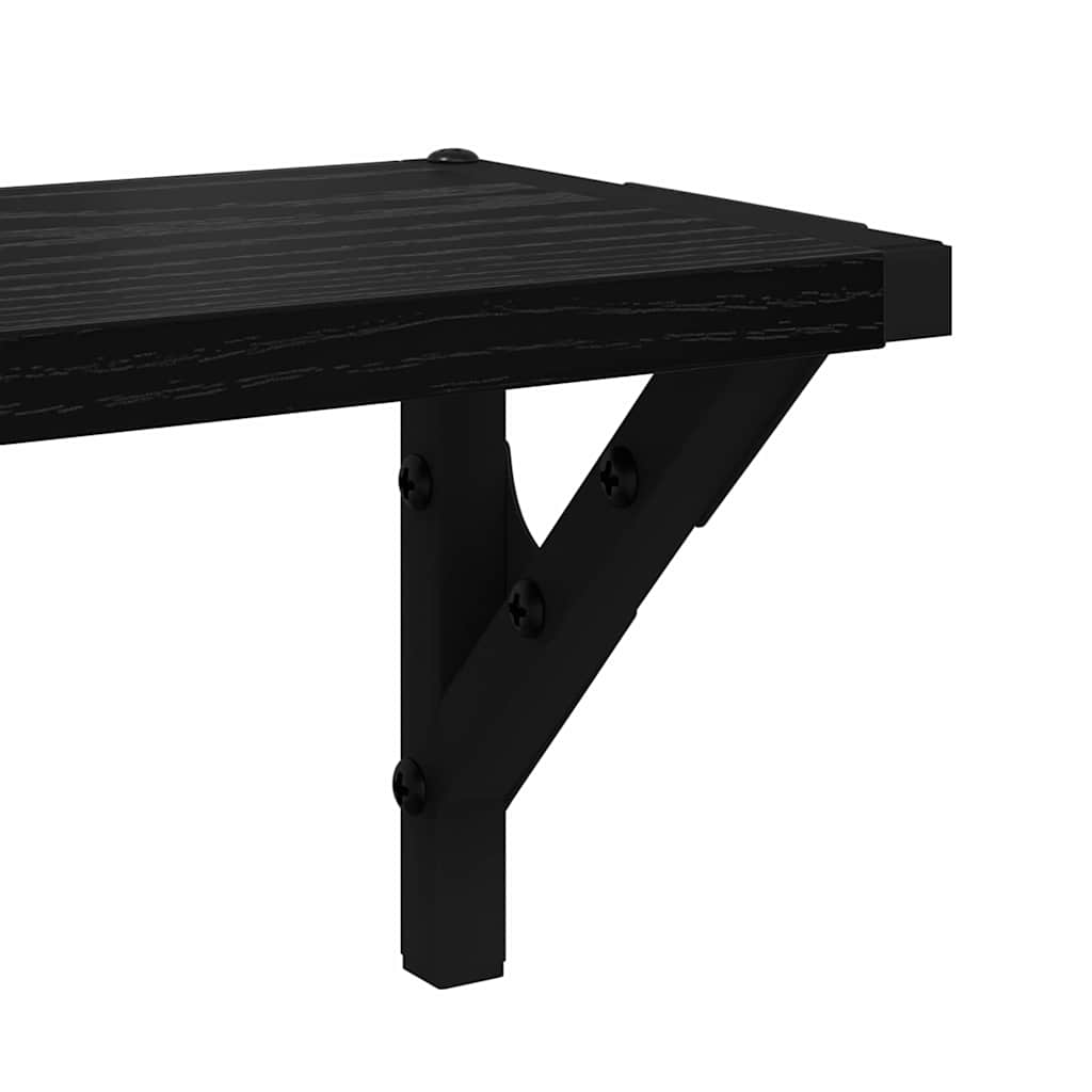 Falpolcok 2 pcs fekete tölgy 60 x 15 x 15,5 cm faanyag