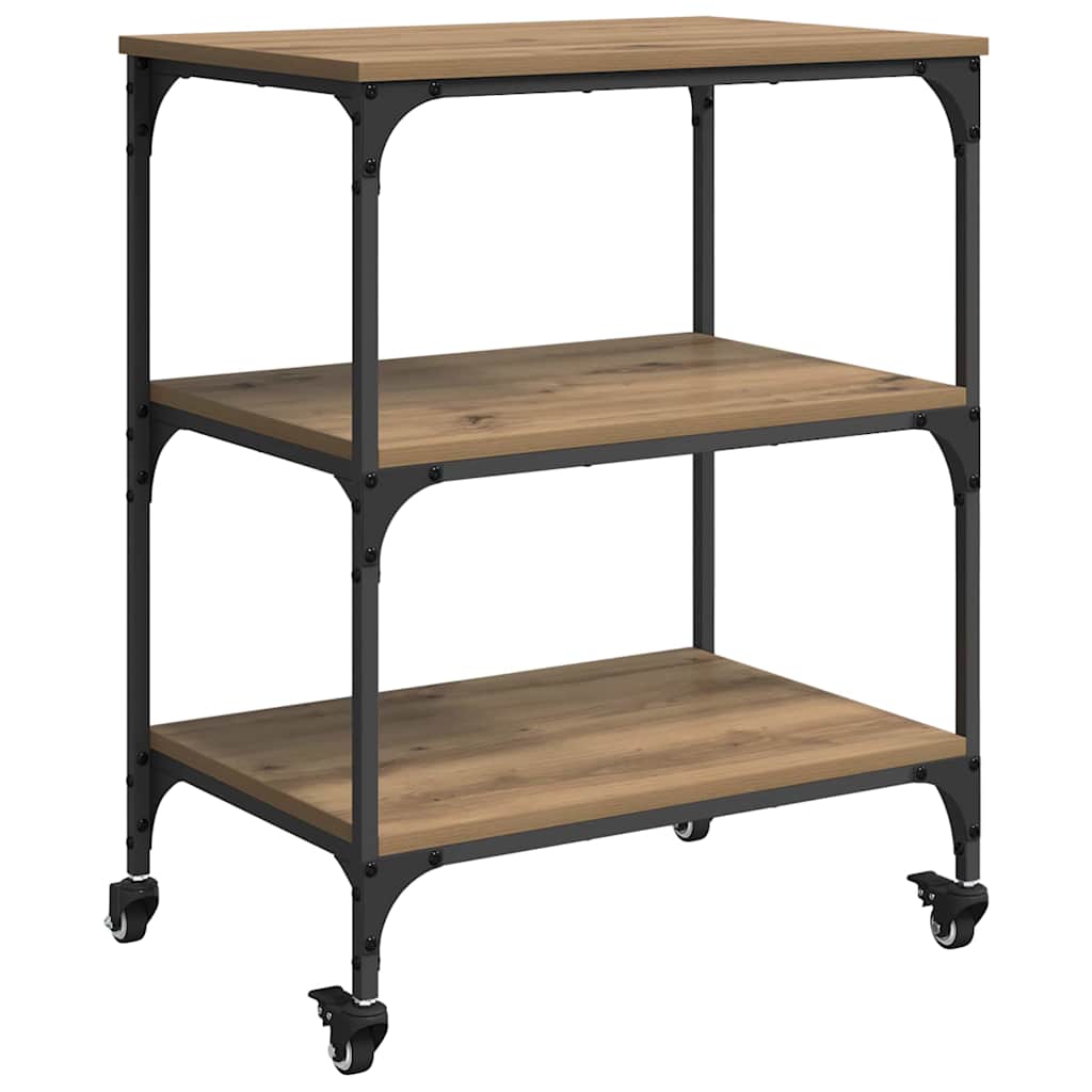 Konyhai kocsi artisan tölgy 60 x 41 x 76 cm faanyag