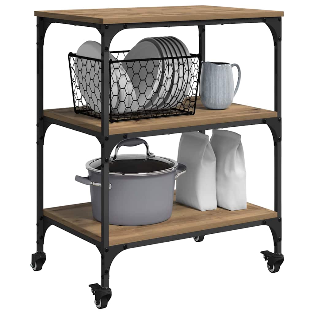 Konyhai kocsi artisan tölgy 60 x 41 x 76 cm faanyag