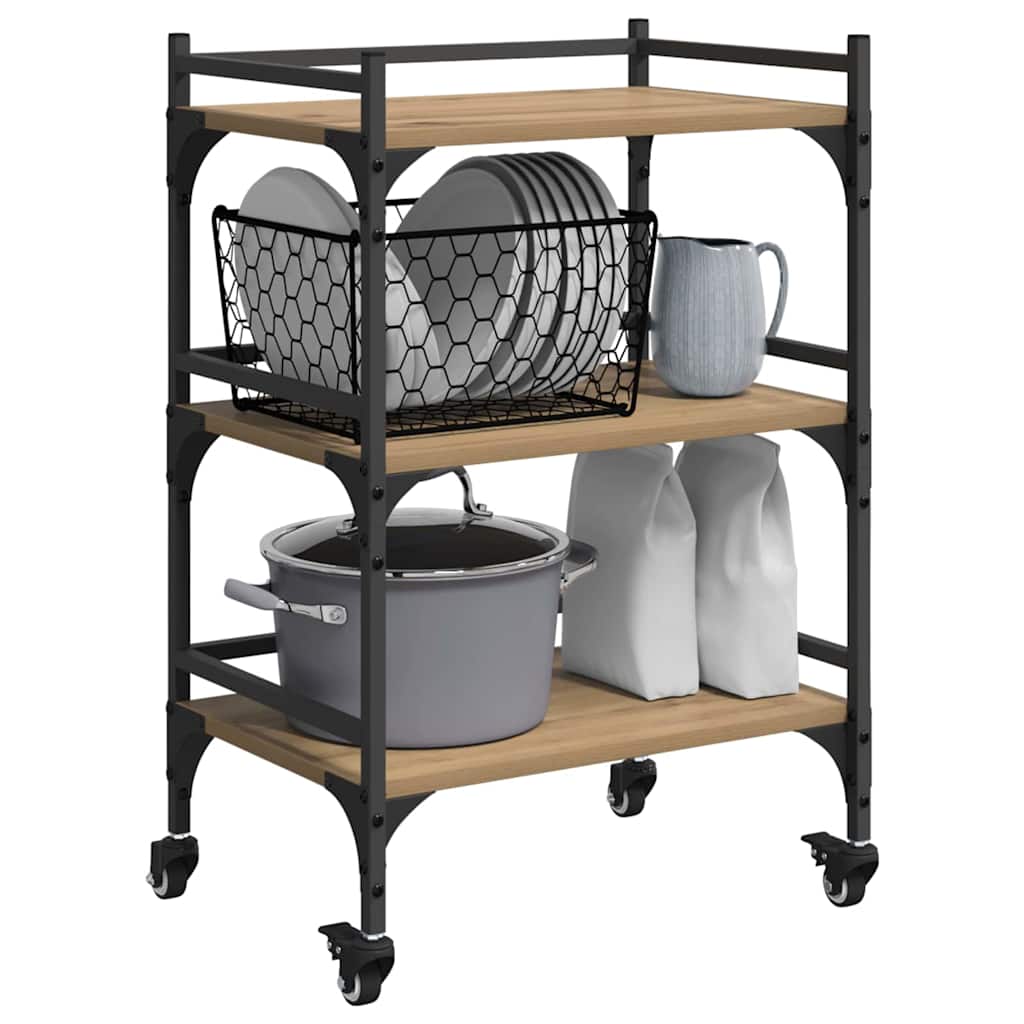 Konyhai kocsi artisan tölgy 50 x 35 x 75.5 cm faanyag