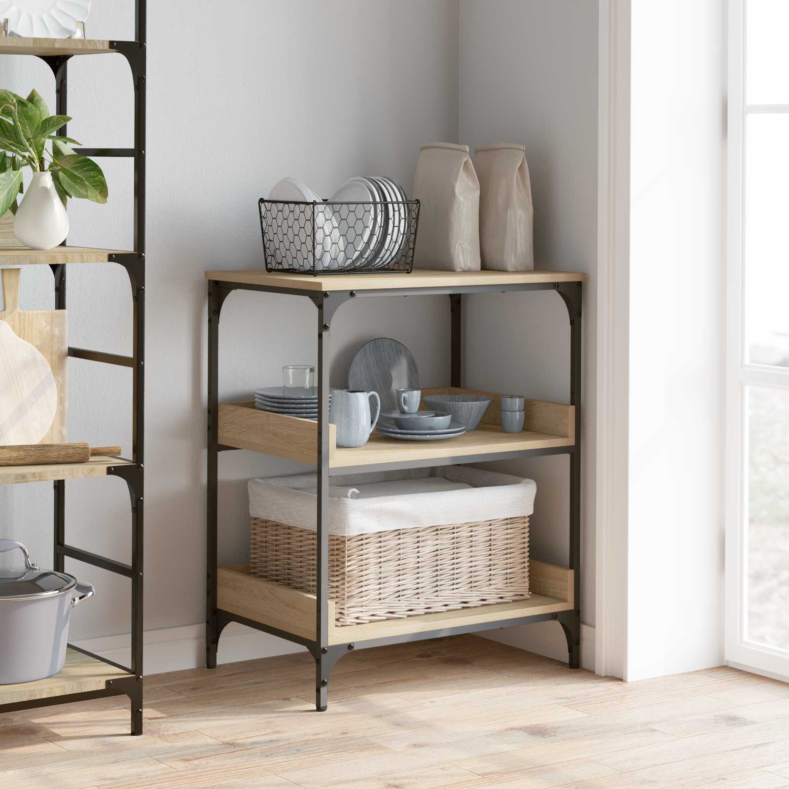 Konyhai kocsi sonoma tölgy 60 x 41 x 80,5 cm faanyag