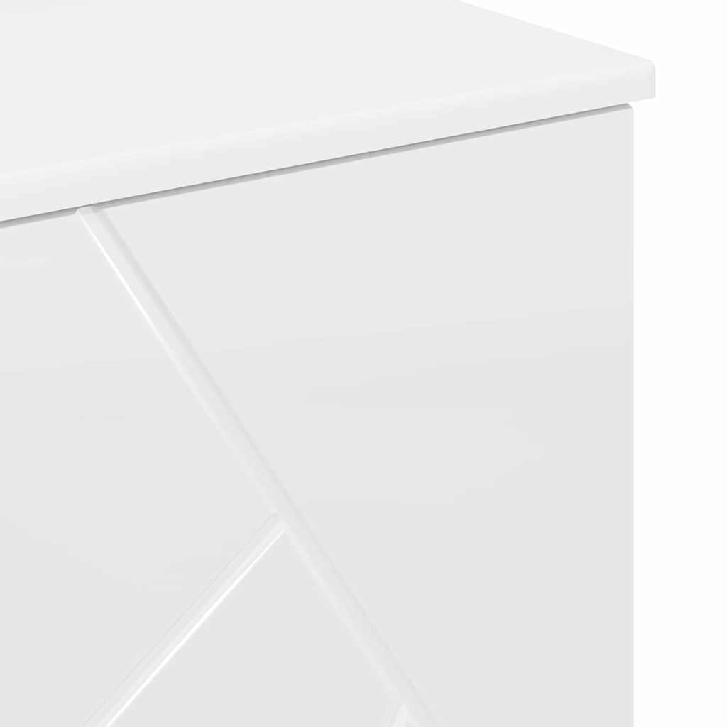 Fürdőszoba székény magasfényű fehér 76.5 x 35 x 64 cm faanyag Fürdőszoba székény magasfényű fehér 76.5 x 35 x 64 cm faanyag