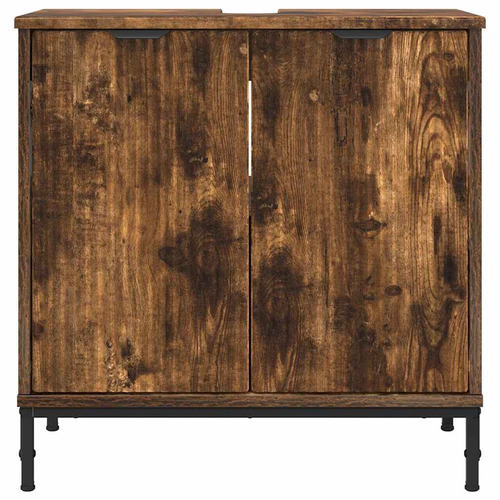 Fürdőszobai mosdószekrény füstölt tölgy 60.5 x 33.5 x 61 cm Fürdőszobai mosdószekrény füstölt tölgy 60.5 x 33.5 x 61 cm