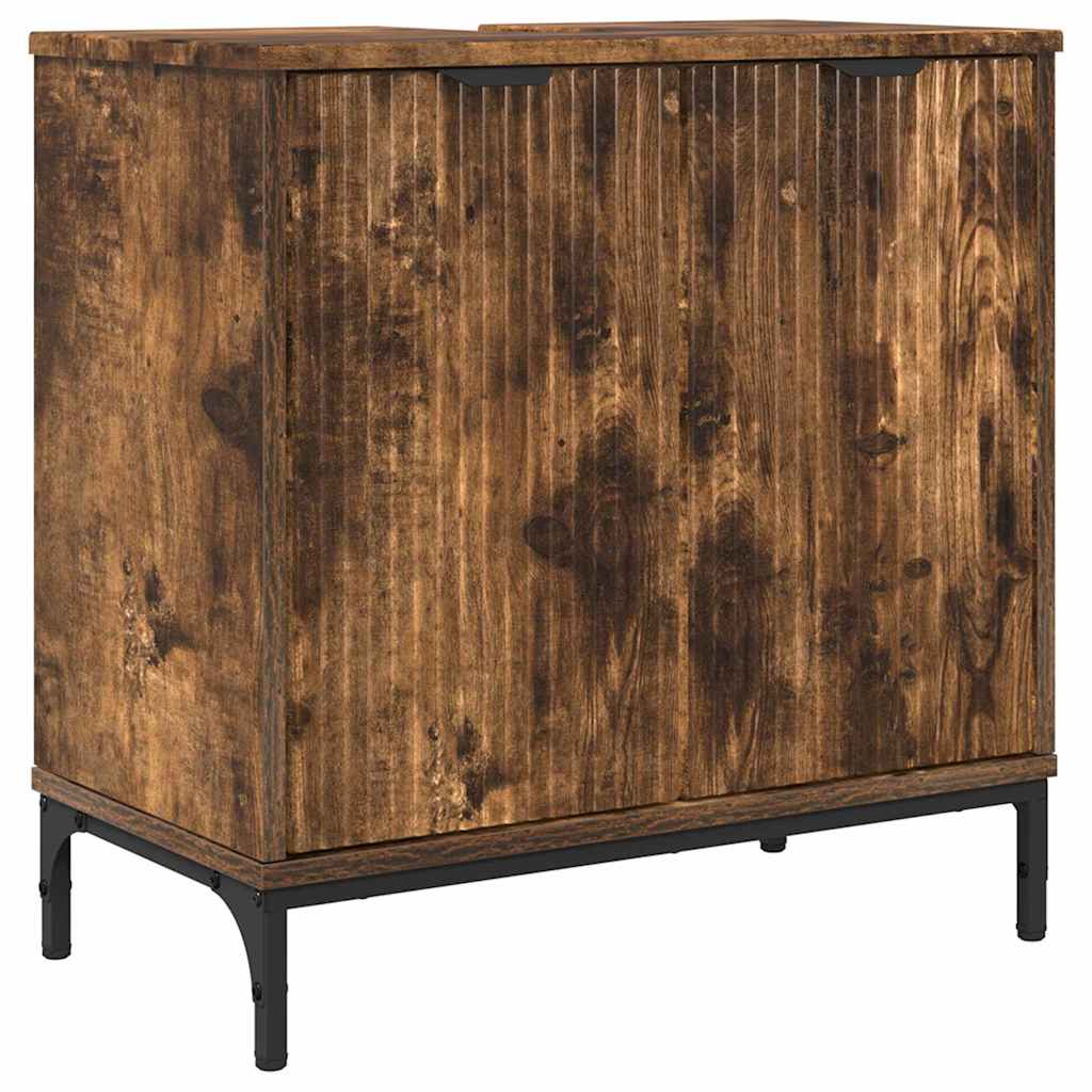 Fürdőszobai mosdószekrény füstölt tölgy 60.5 x 33.5 x 61 cm Fürdőszobai mosdószekrény füstölt tölgy 60.5 x 33.5 x 61 cm