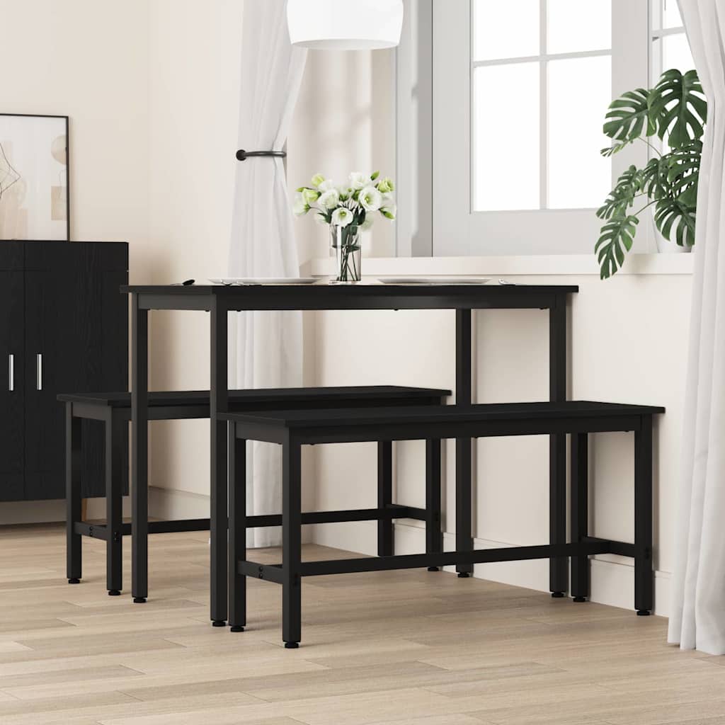Étkező pad fekete tölgy 100 x 32,5 x 48,5 cm műszaki fa és acél