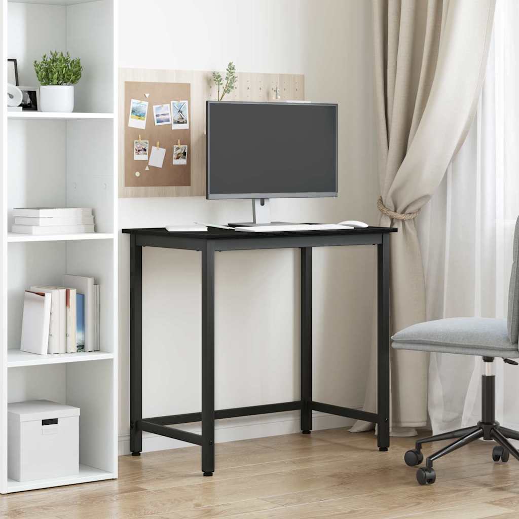 Asztal fekete tölgy 100 x 50 x 76,5 cm műszaki fa és acél