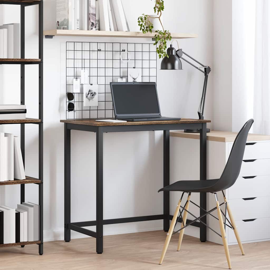 Asztal füstölt tölgy 100 x 50 x 76,5 cm műszaki fa és acél