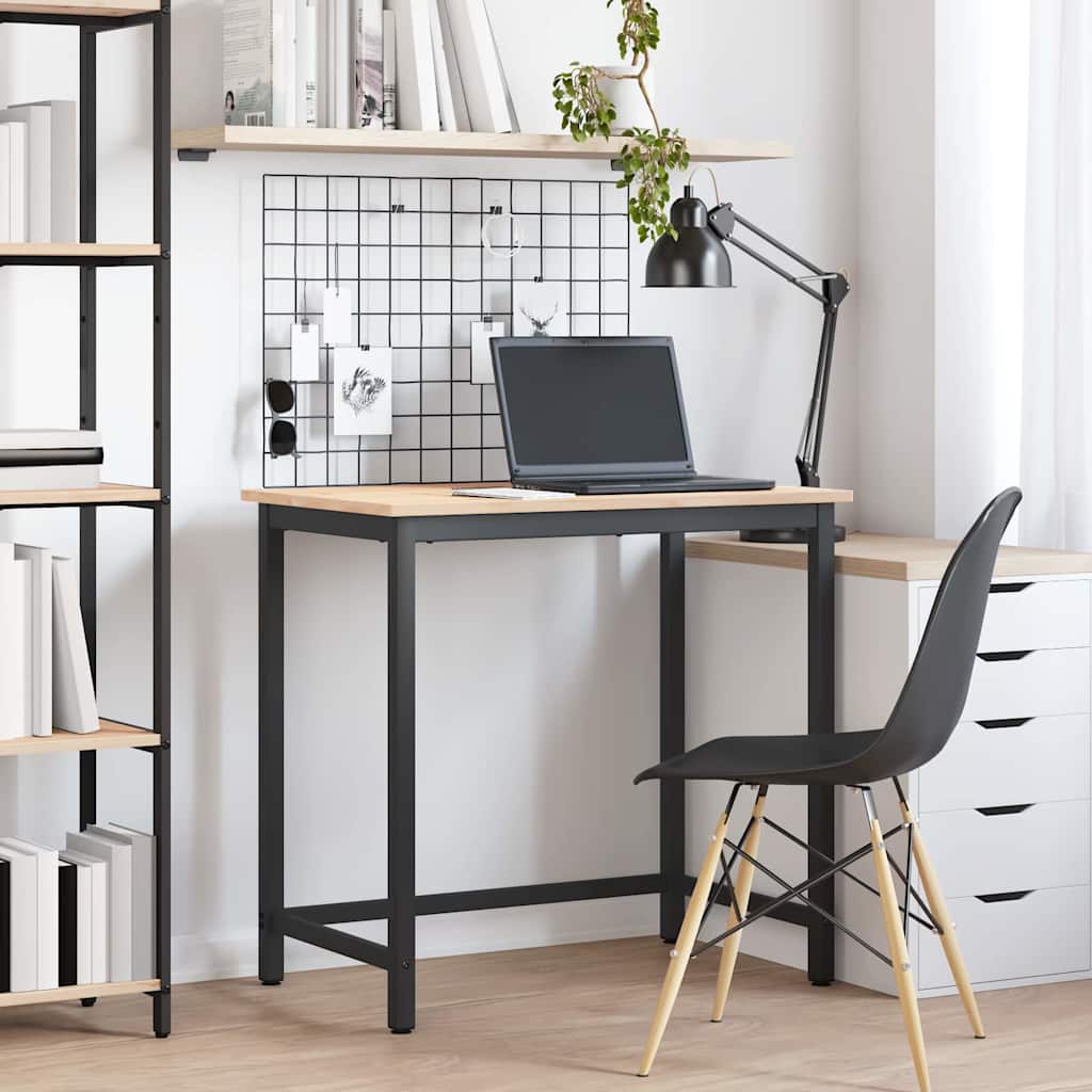 Asztal természetes 80 x 50 x 77 cm műszaki fa és acél