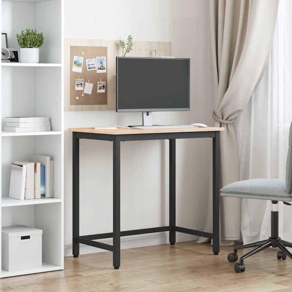 Asztal természetes 80 x 50 x 77 cm műszaki fa és acél