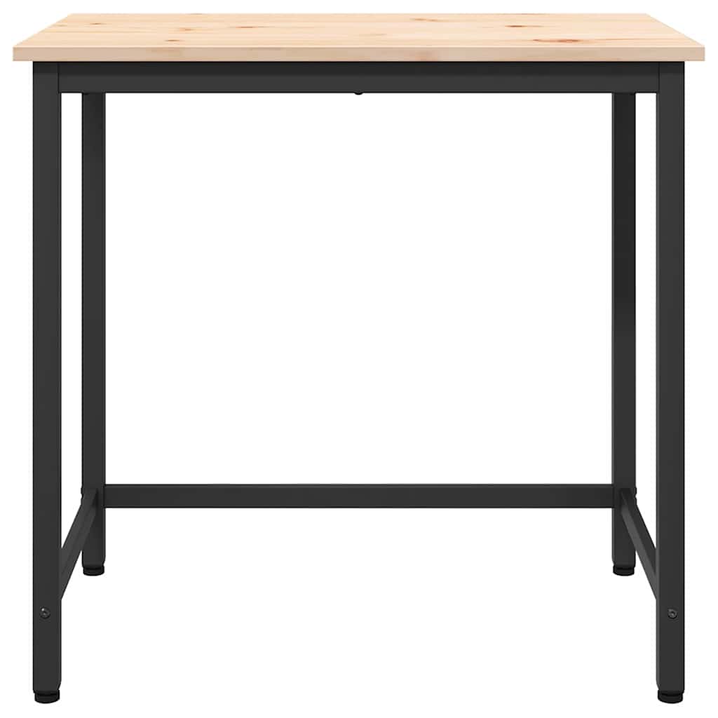 Asztal természetes 80 x 50 x 77 cm műszaki fa és acél