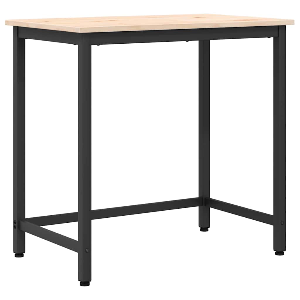 Asztal természetes 80 x 50 x 77 cm műszaki fa és acél