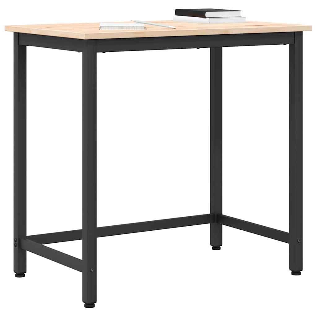 Asztal természetes 80 x 50 x 77 cm műszaki fa és acél