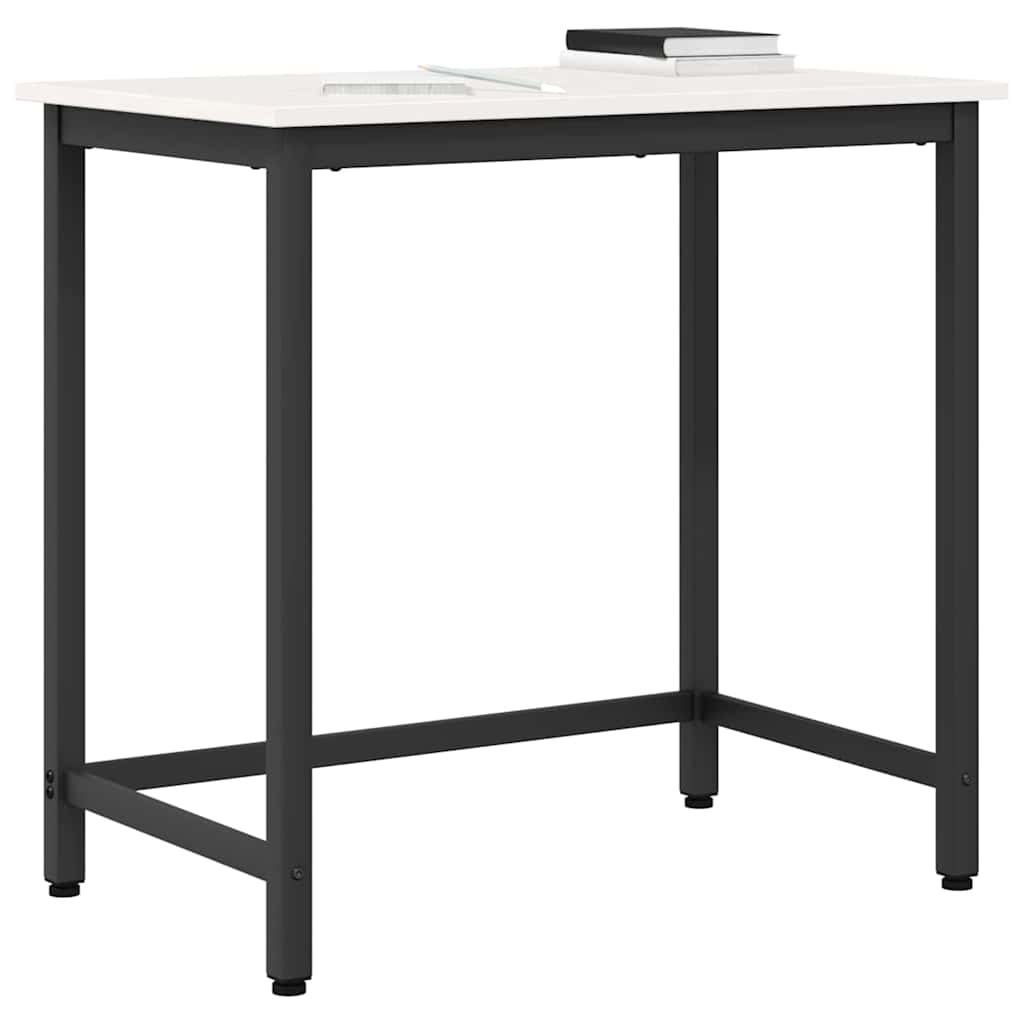 Asztal fehér 80 x 50 x 77 cm műszaki fa és acél