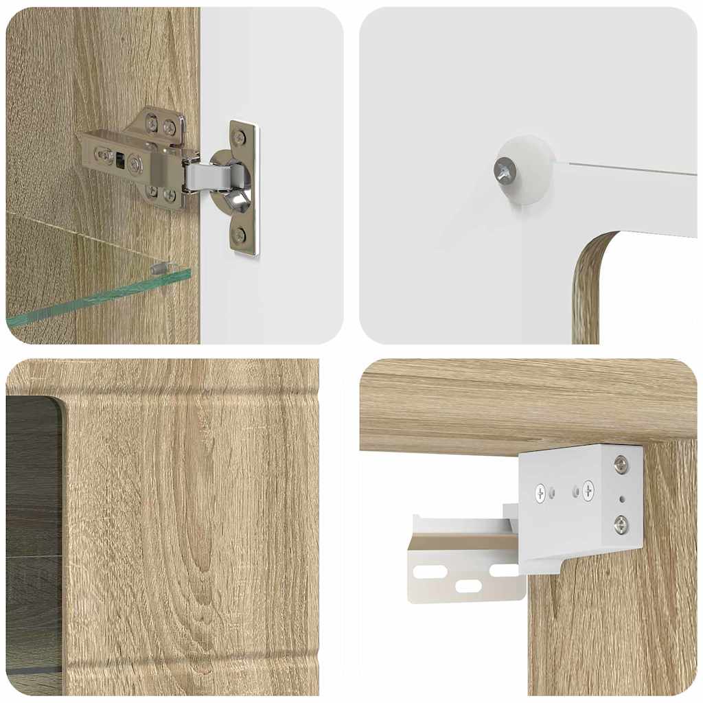 Fali szekrény polcokkal sonoma tölgy 55 x 29 x 100 cm faanyag