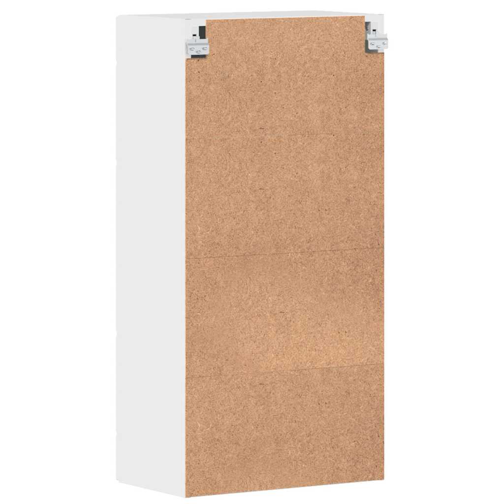 Fali szekrény ajtóval magasfényű fehér 55 x 29 x 100 cm faanyag