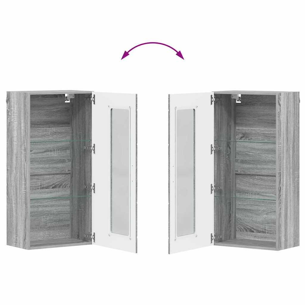 Fali szekrény polcokkal szürke sonoma 55 x 29 x 100 cm faanyag