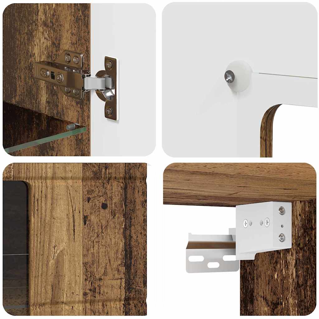 Fali szekrény polcokkal régi fa 55 x 29 x 100 cm faanyag