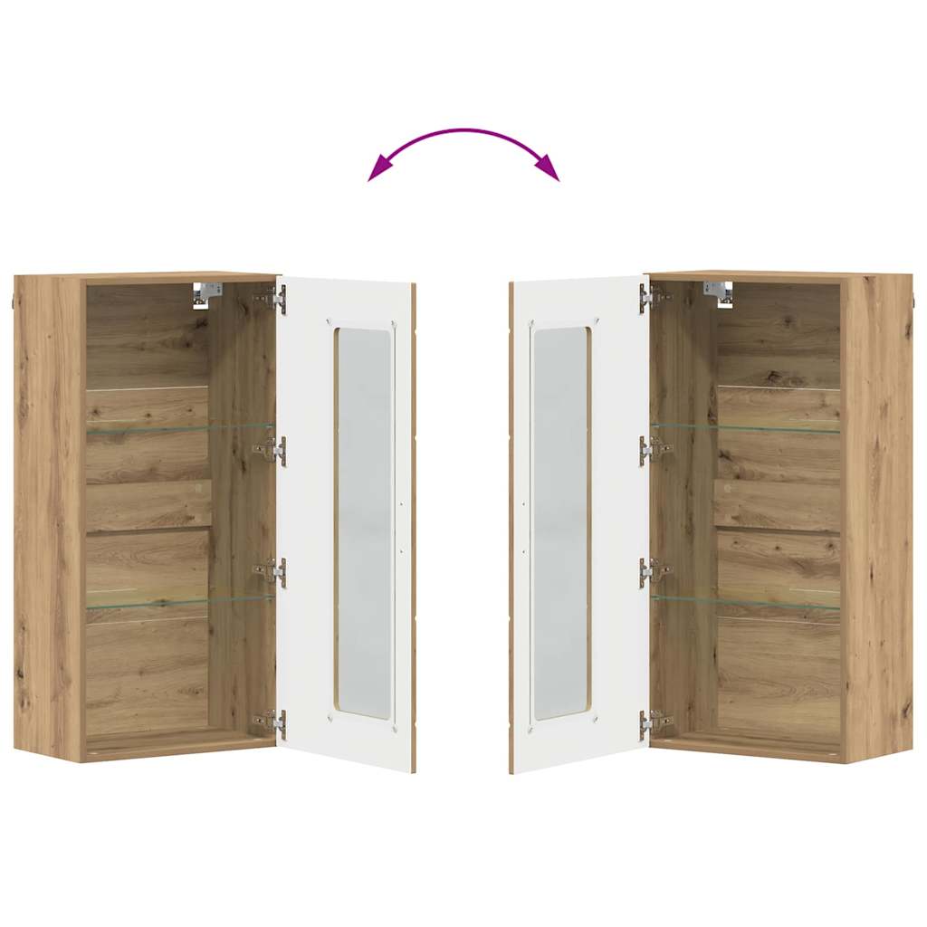 Fali szekrény polcokkal kézműves tölgy 55 x 29 x 100 cm faanyag