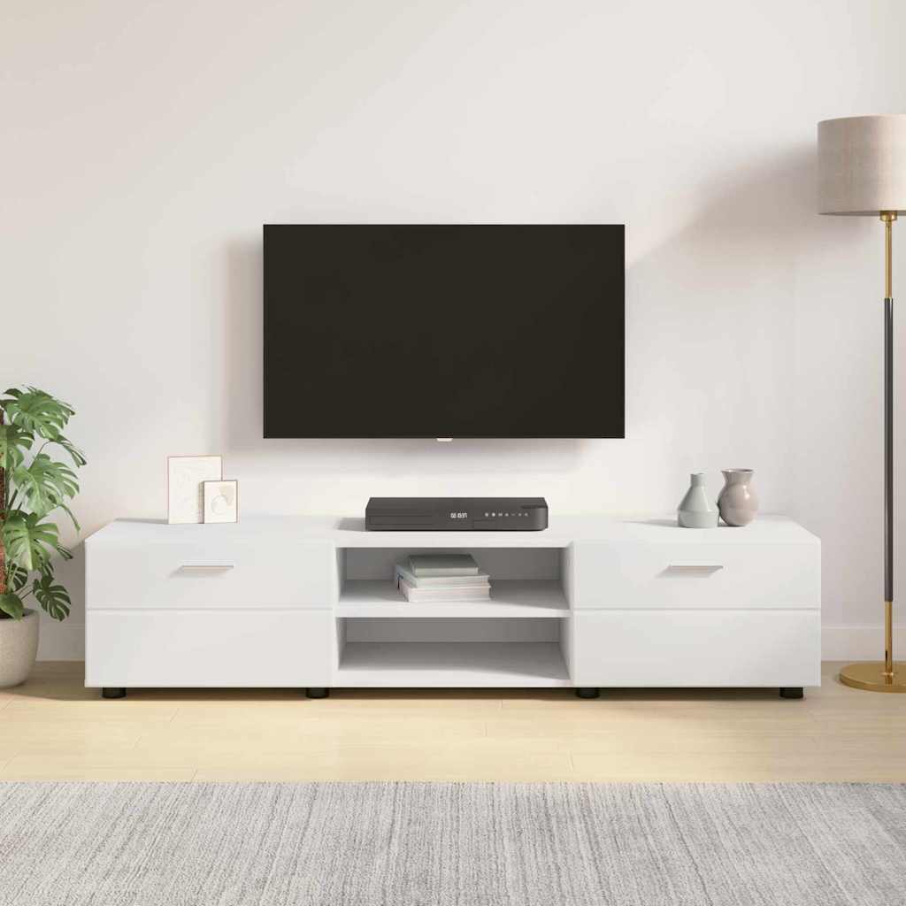 Tv szekrény fiókkal polcokkal fehér 150 x 39 x 30 cm faanyag