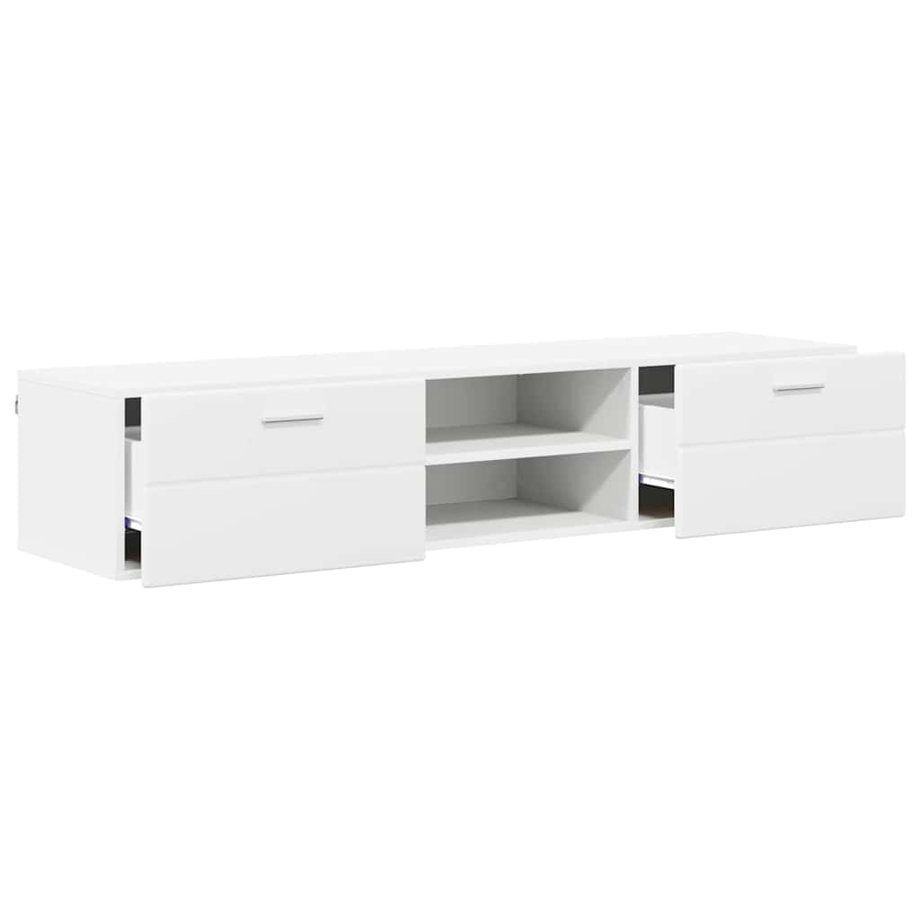 Tv szekrény fiókkal polcokkal fehér 150 x 39 x 30 cm faanyag