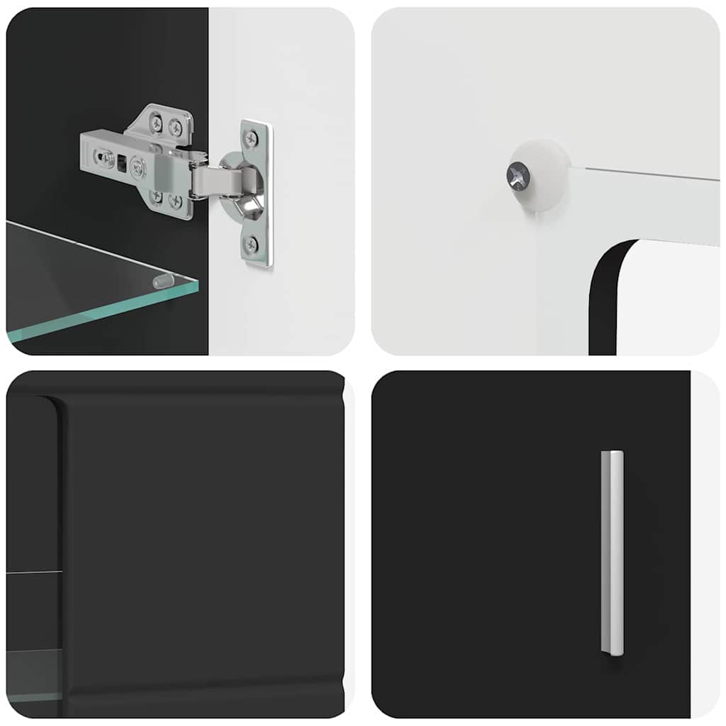 Széf polcokkal tárolóval fekete 55,5 x 29 x 100 cm faanyag