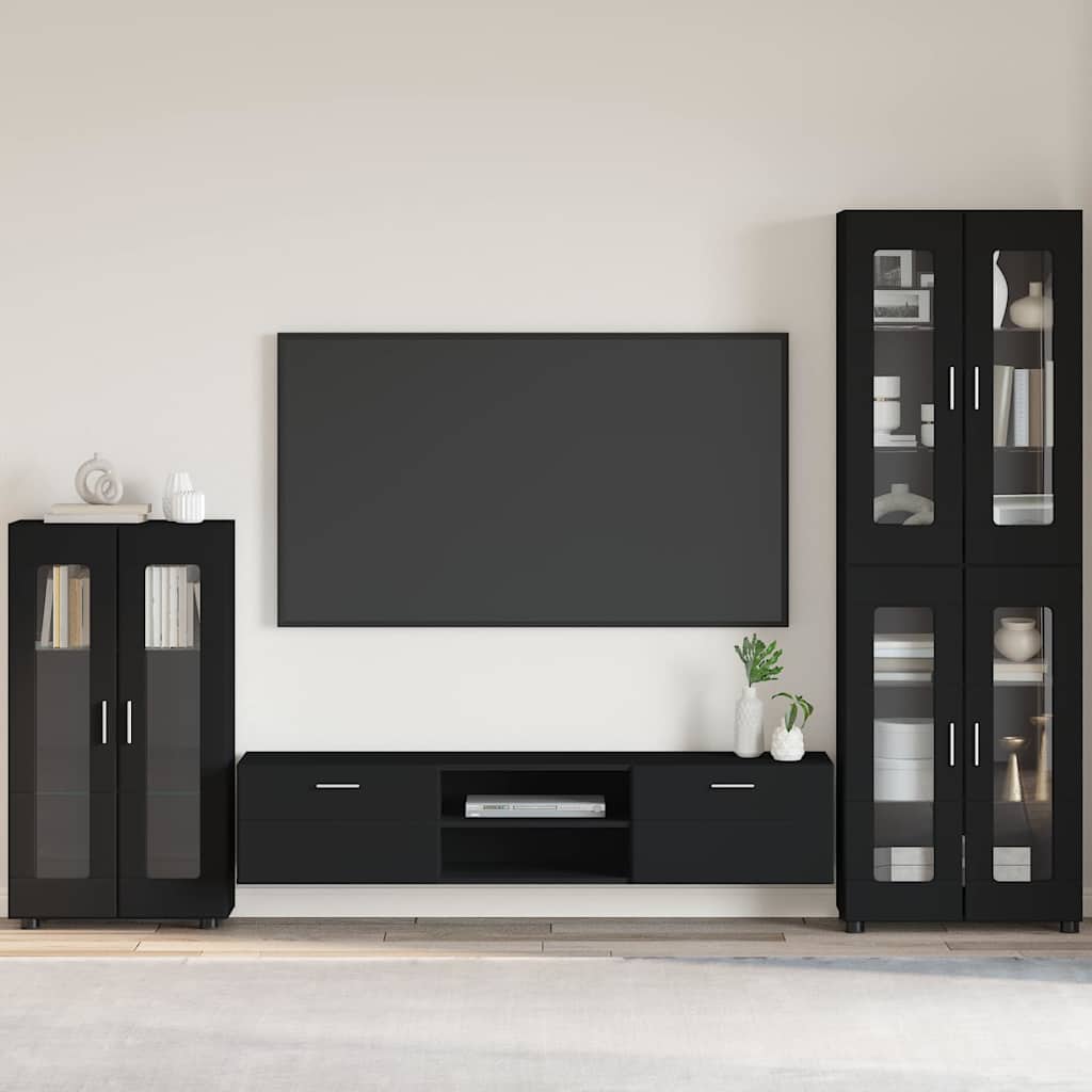 Széf polcokkal tárolóval fekete 55,5 x 29 x 100 cm faanyag