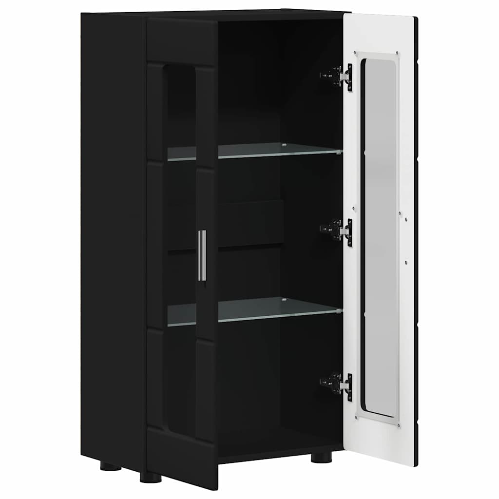 Széf polcokkal tárolóval fekete 55,5 x 29 x 100 cm faanyag