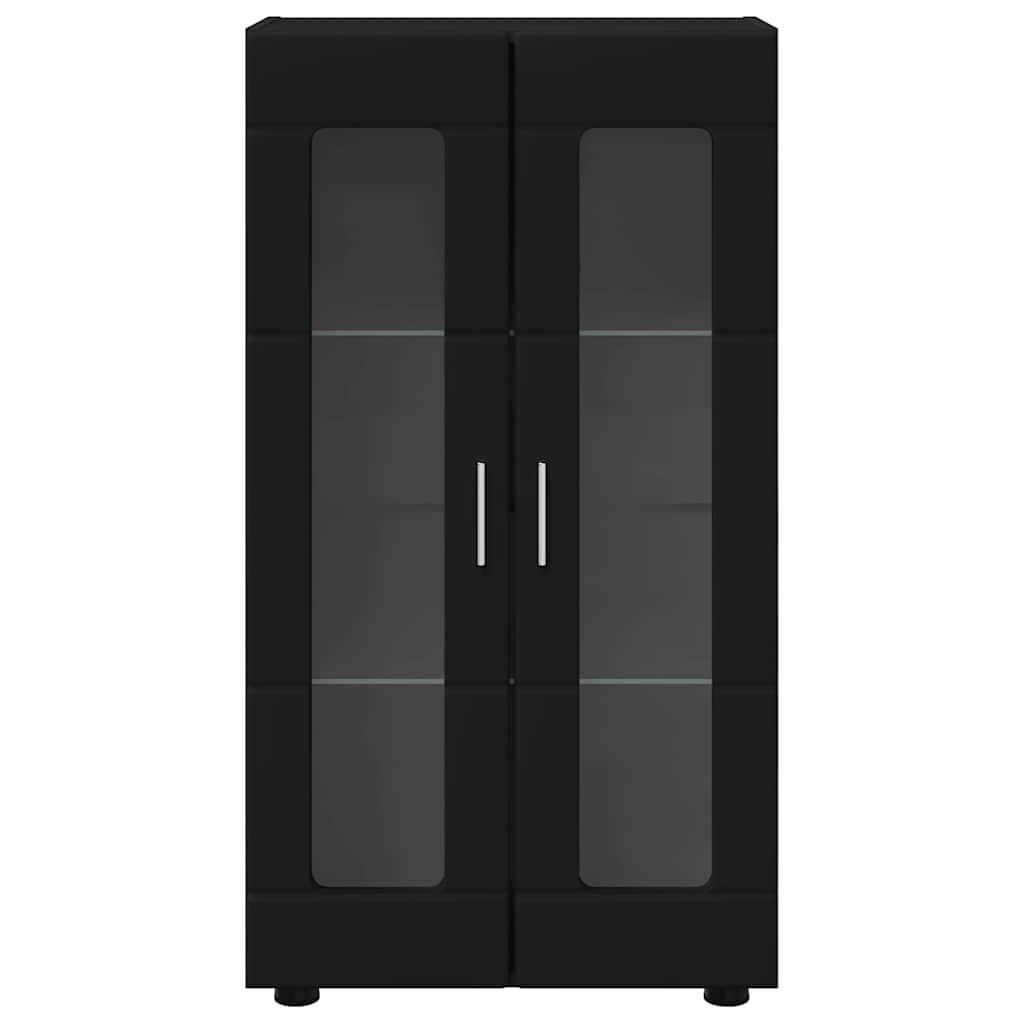 Széf polcokkal tárolóval fekete 55,5 x 29 x 100 cm faanyag