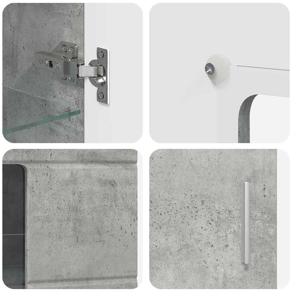 Széf polcokkal ajtóval beton szürke 55,5 x 29 x 100 cm faanyag