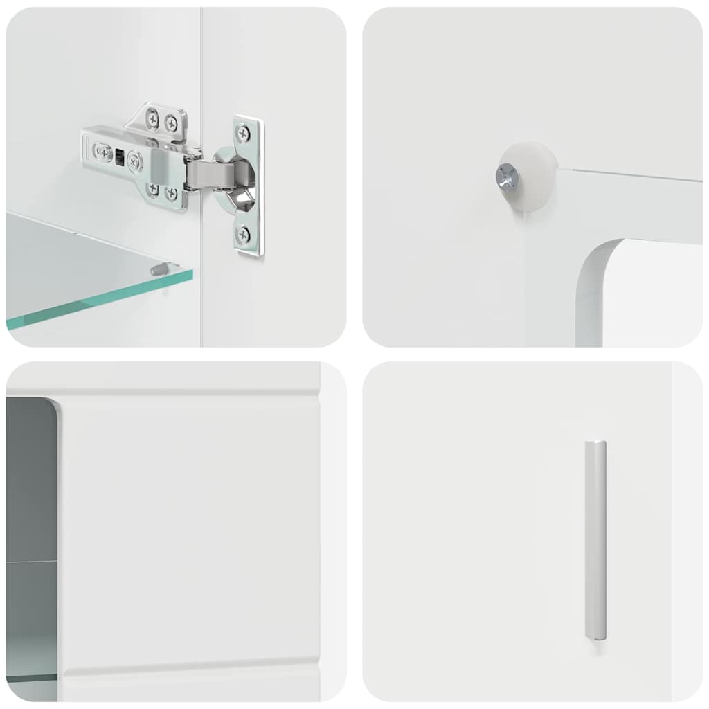 Széf polcokkal magas fényű fehér 55,5 x 29 x 100 cm faanyag