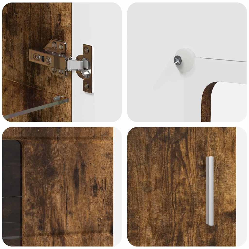 Széf polcokkal ajtóval füstölt tölgy 55,5 x 29 x 100 cm faanyag