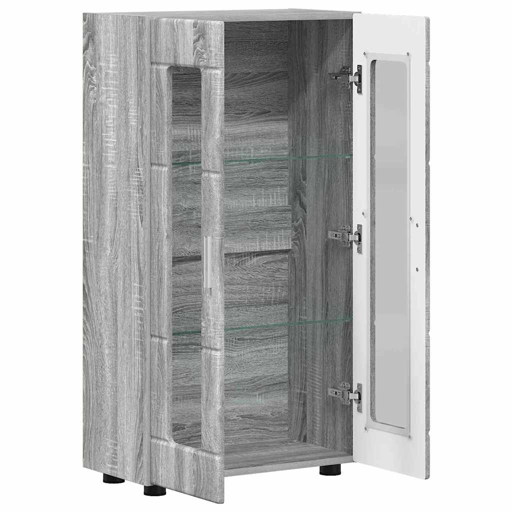 Széf polcokkal ajtóval szürke sonoma 55,5 x 29 x 100 cm faanyag