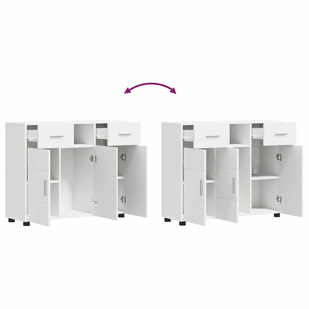 Széf fiókkal tárolóval fehér 88.5 x 30.5 x 73 cm faanyag