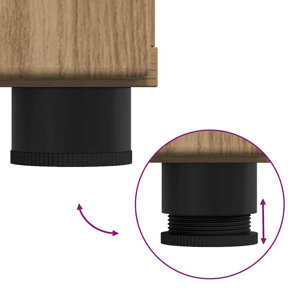 Széf fiókkal ajtóval kézműves tölgy 88.5 x 30.5 x 73 cm faanyag