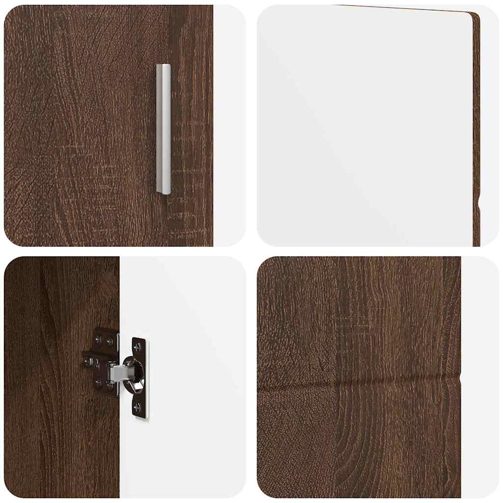 Széf polcokkal barna tölgy 88,5 x 30,5 x 55,5 cm faanyag