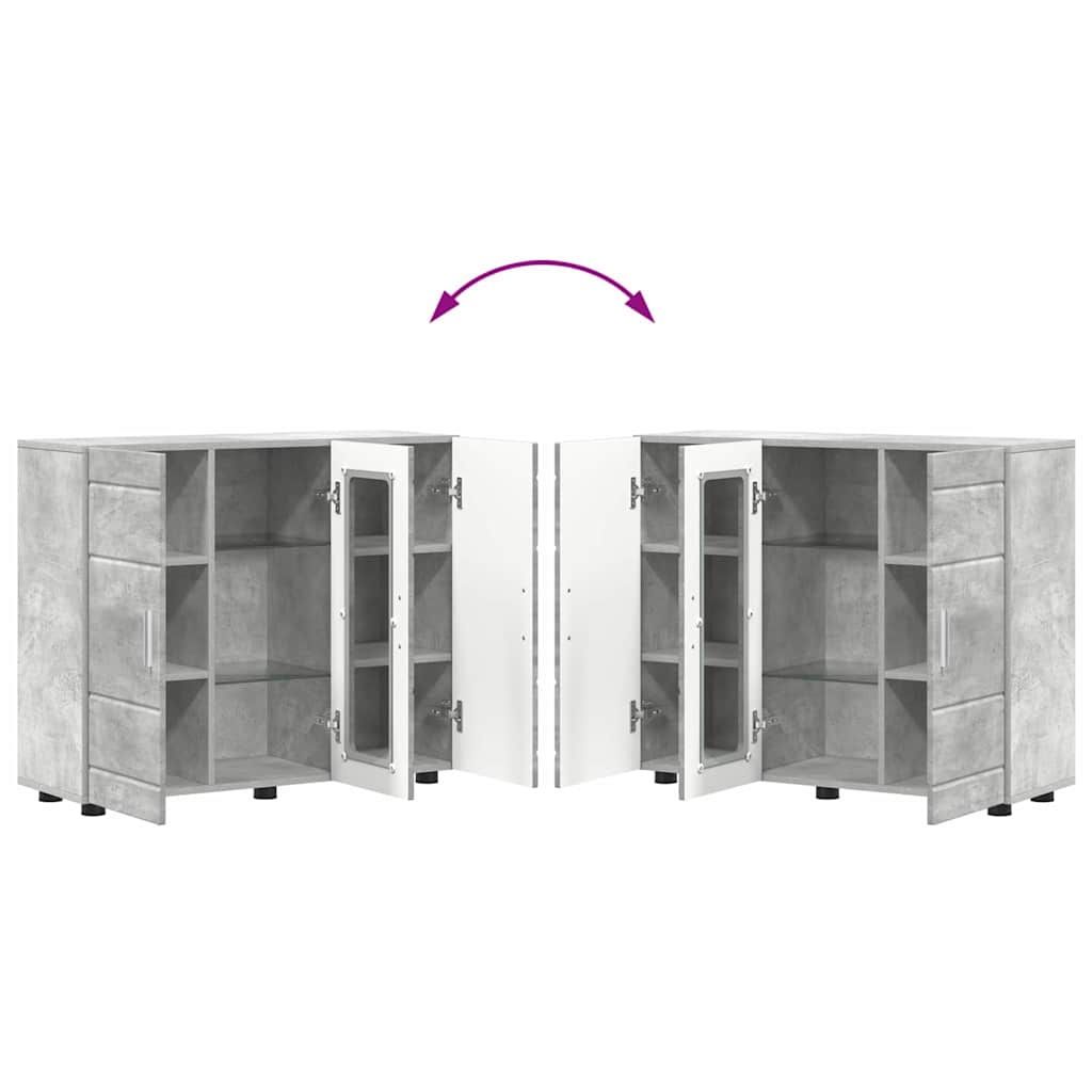 Széf polcokkal ajtóval beton szürke 55.5 x 29 x 100 cm faanyag