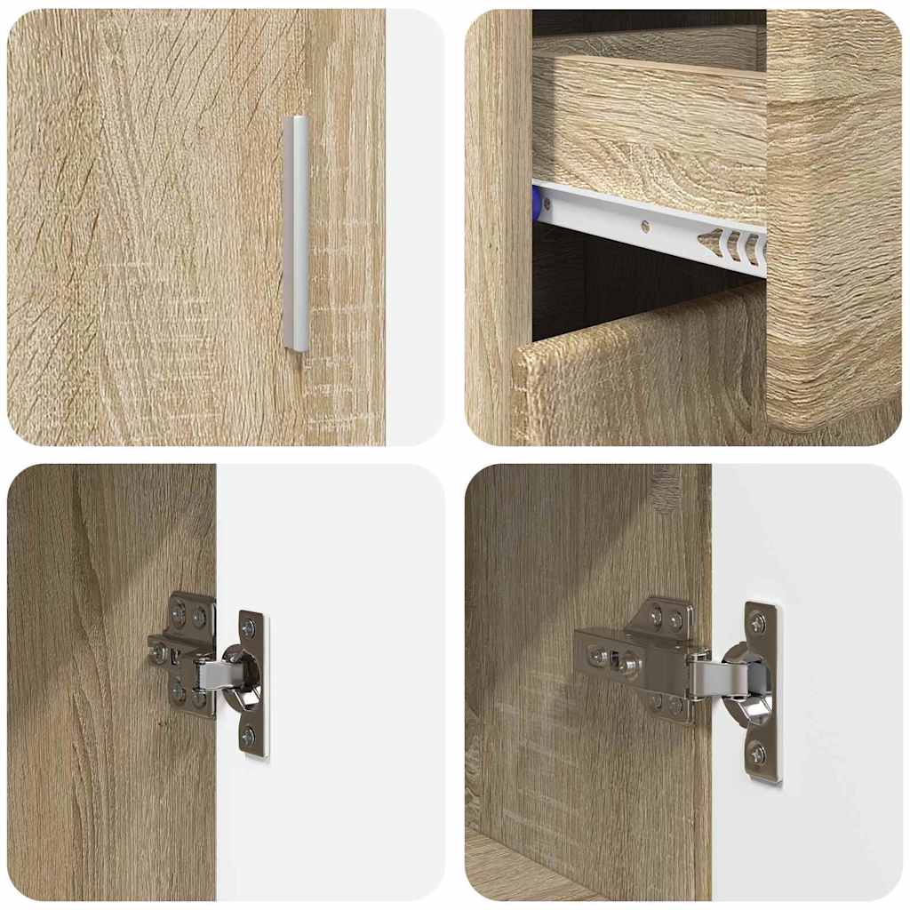 Széf polcokkal ajtóval sonoma tölgy 88,5 x 30,5 x 73 cm faanyag