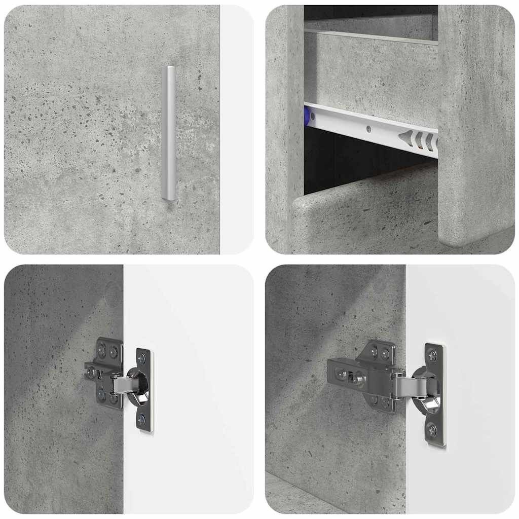 Széf polcokkal ajtóval beton szürke 88,5 x 30,5 x 73 cm faanyag