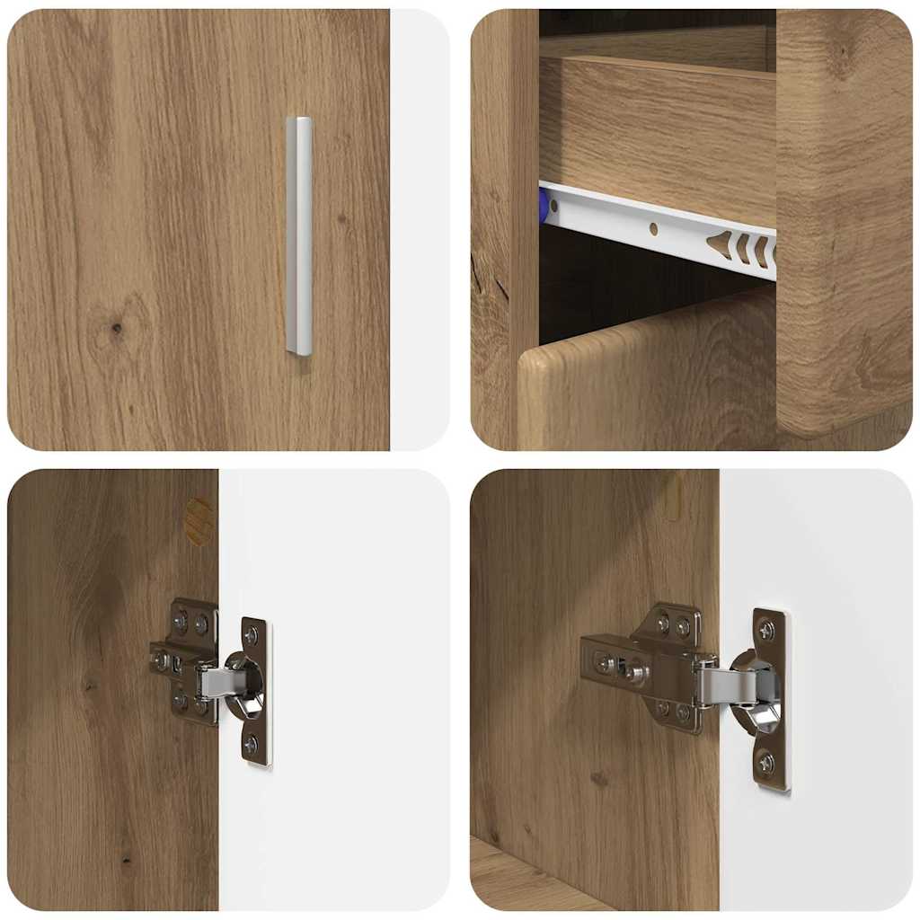 Széf polcokkal artisan tölgy 88,5 x 30,5 x 73 cm faanyag