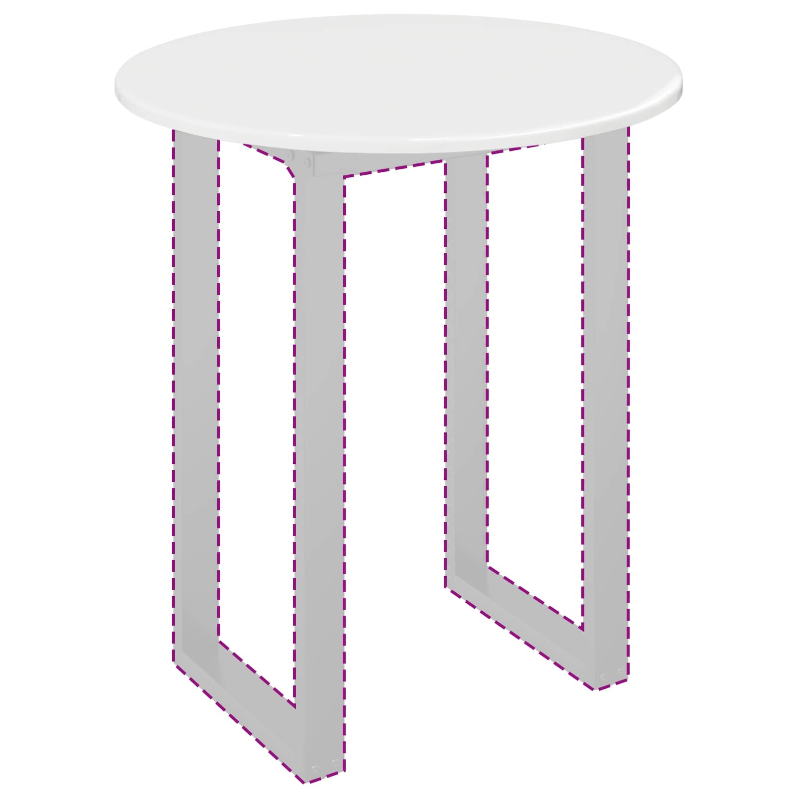 Asztallap magasfényű fehér ø 60 x 1,5 cm faanyag