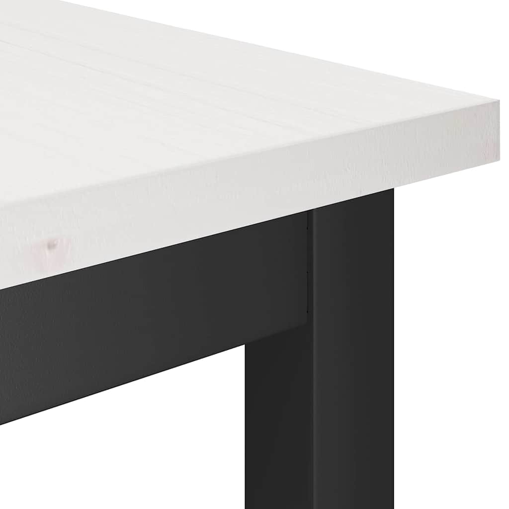 Étkező pad 2 pcs fehér 100 x 32,5 x 49 cm tömör fenyőfa